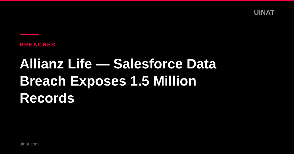 Allianz Life — Salesforce Data Breach Exposes 1.5 Million Records
