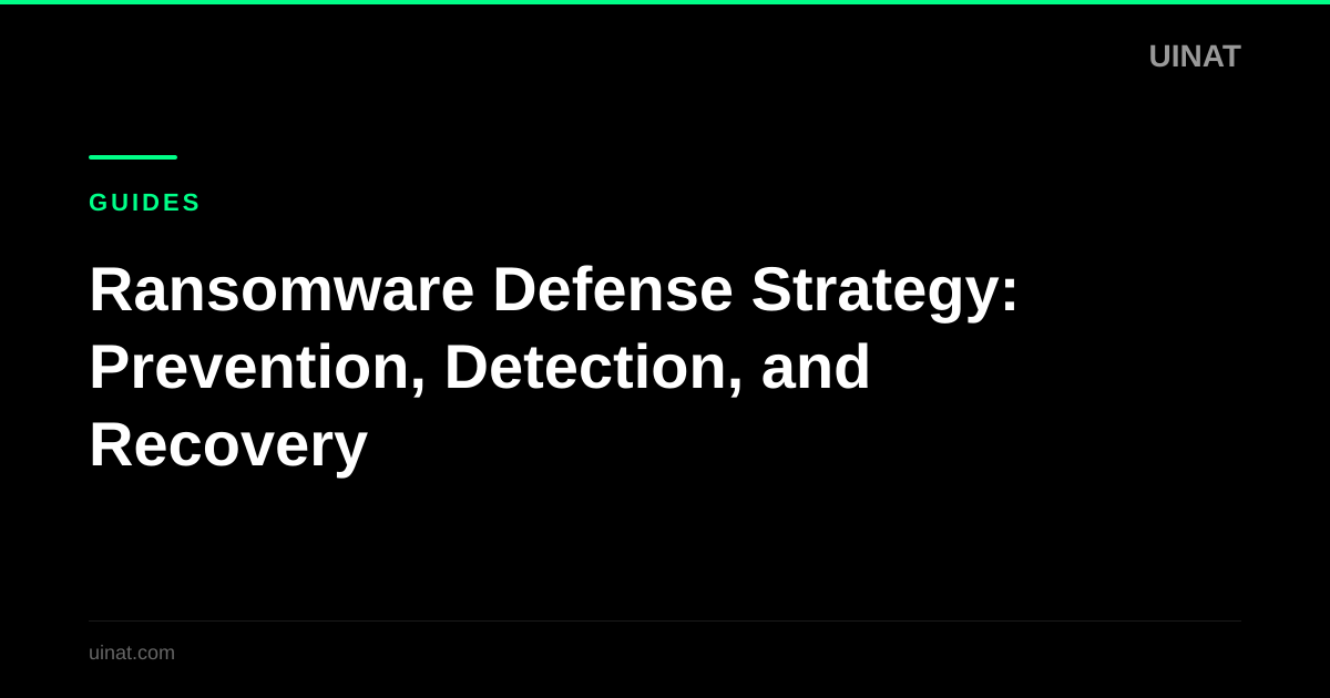 Ransomware Defense Strategy: Prevention, Detection, and Recovery